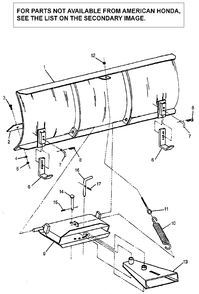 Dozer Blade (Db5054-Db752a) Diagram and Parts List for DB5054 (Type  A)(DB752 A) Honda Lawn Tractor Accessories