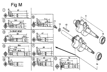 Fig-13 Diagram and Parts List for G100K2 Type SJA Honda Engine