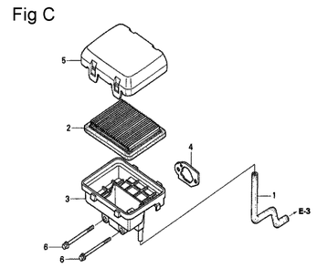 Fig-3 Diagram and Parts List for GC135 Type SHJ1 Honda Engine