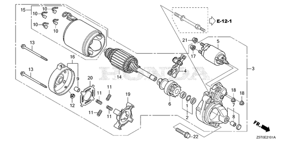 Part Location Diagram of 31200-Z5T-W01 Honda Starter Motor Assembly