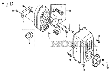 Fig-4 Diagram and Parts List for GS190A Type QBU Honda Engine