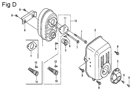 Fig-4 Diagram and Parts List for GC190A Type QHC Honda Engine