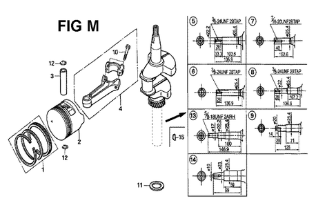 Fig-14 Diagram and Parts List for GXV160H2 Type SFL Honda Engine