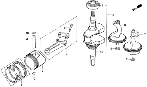 Part Location Diagram of 13013-ZE3-005 Honda Ring Set, Piston (0.75) (Teikoku)