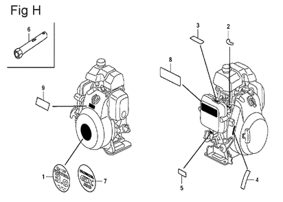 Fig-8 Diagram and Parts List for GX100U Type VEA Honda Engine