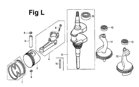 Fig-11 Diagram and Parts List for GXV270 Type DN Honda Engine