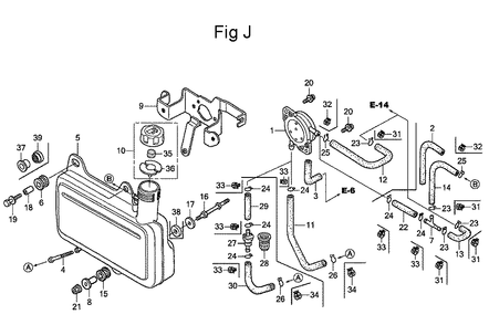 Fig-10 Diagram and Parts List for GC135 Type QHA Honda Engine