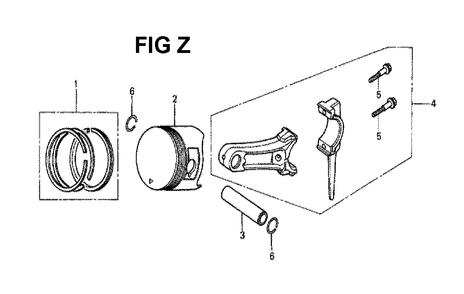 Fig-2 Diagram and Parts List for GX160K1 Type H1 Honda Engine