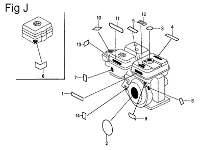 Fig-11 Diagram and Parts List for GX140 Type VET Honda Engine