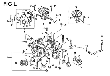 Fig-14 Diagram and Parts List for GXV530 U4-1070150 Honda Engine