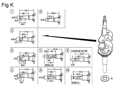 Fig-11 Diagram and Parts List for GCV160 Type A2A Honda Engine
