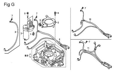 Fig-7 Diagram and Parts List for GCV160A Type E5A4 Honda Engine