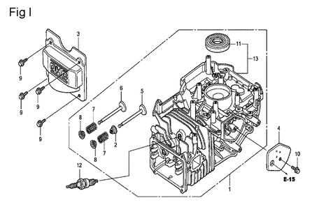 Fig-9 Diagram and Parts List for GCV135 Type A2R Honda Engine