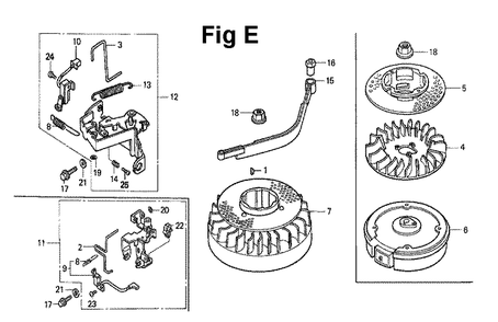 Fig-11 Diagram and Parts List for GXV140 Type A1 Honda Engine