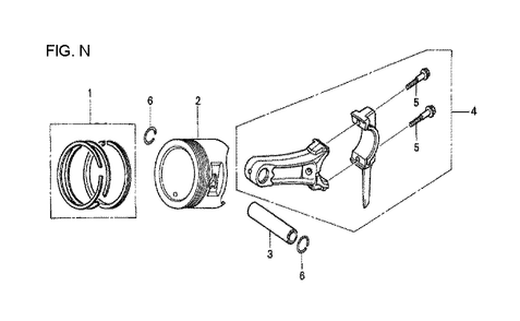Fig-14 Diagram and Parts List for GX120T1 Type QXBR Honda Engine