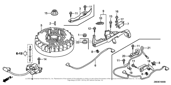 Flywheel Diagram and Parts List for GSV190LA (typeS3T)(GJACA-1035731) Honda Engine