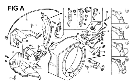 Fig-4 Diagram and Parts List for GX160K1 Type H1 Honda Engine