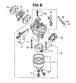 Fig-5 Diagram and Parts List for GXV140 Type N2 Honda Engine