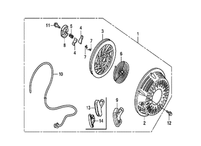 Fig-0 Diagram and Parts List for GX240U1 Type VMT2 Honda Engine