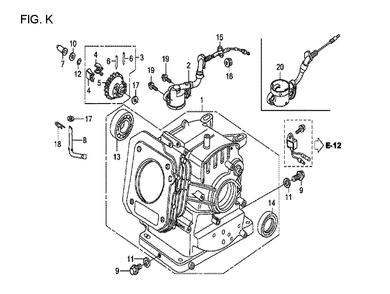 Fig-11 Diagram and Parts List for GX120T1 Type VPM4 Honda Engine
