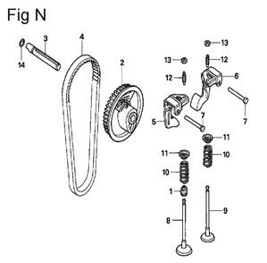 Fig-14 Diagram and Parts List for GX100U Type QA2 Honda Engine