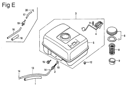 Fig-2 Diagram and Parts List for GX140 Type VET Honda Engine