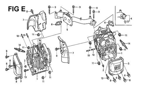 Fig-13 Diagram and Parts List for GXV530 Type EXA1 Honda Engine