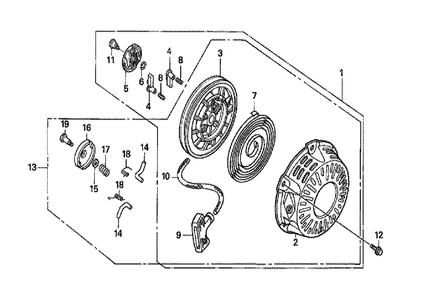 Part Location Diagram of 28450-Z1T-700 Honda Pulley, Starter