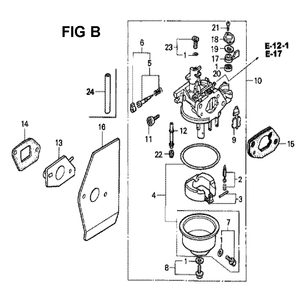 Fig-6 Diagram and Parts List for GXV160 Type P Honda Engine