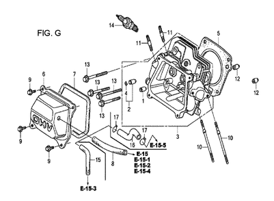 Fig-7 Diagram and Parts List for GX120T1 Type QD Honda Engine
