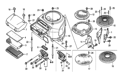 Fig-0 Diagram and Parts List for GXV530U Type DXA2 Honda Engine