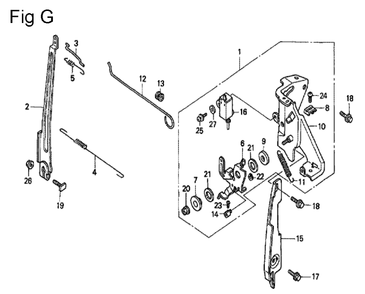 Fig-7 Diagram and Parts List for GC160 Type SHJ Honda Engine