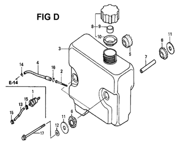 Fig-5 Diagram and Parts List for GXV340K2 Type DCA Honda Engine