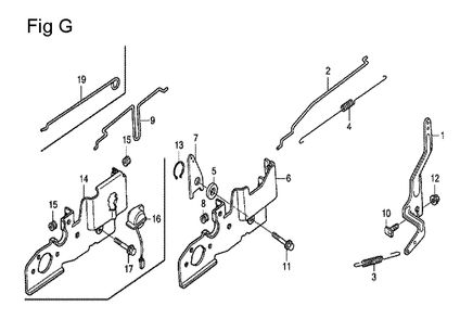 Fig-7 Diagram and Parts List for GCV190A Type S1A Honda Engine