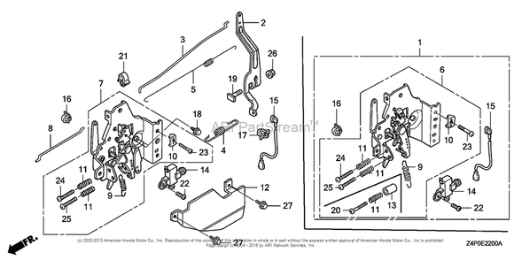 Control (1) Diagram and Parts List for GXV160UH2 (typeN1)(GJABH-1000001) Honda Engine
