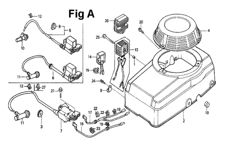 Fig-2 Diagram and Parts List for GXV270 Type DN Honda Engine