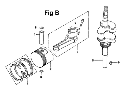 Fig-1 Diagram and Parts List for GXV120 Type N2CA Honda Engine