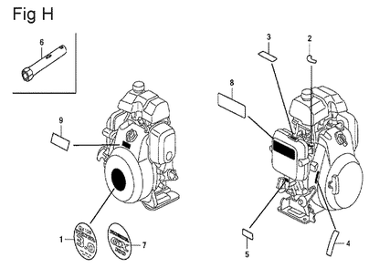 Fig-8 Diagram and Parts List for GX100U Type QBE Honda Engine