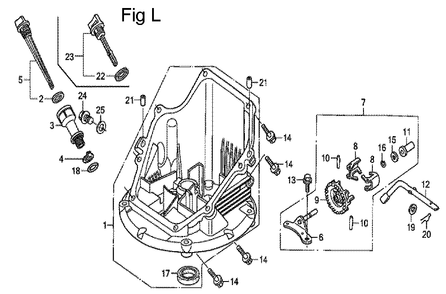 Fig-12 Diagram and Parts List for GCV190LA Type N1A Honda Engine