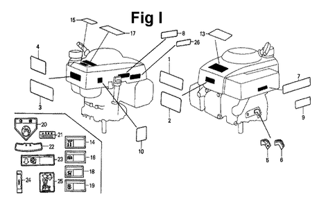Fig-8 Diagram and Parts List for GXV120 Type S Honda Engine