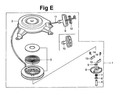 Fig-1 Diagram and Parts List for GXV140 Type A1 Honda Engine