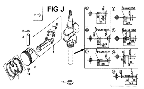 Fig-10 Diagram and Parts List for GXV160K1 Type N4C Honda Engine