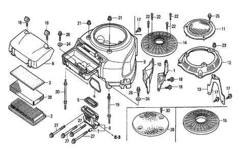 Fig-0 Diagram and Parts List for GXV530 Type DXA2 Honda Engine