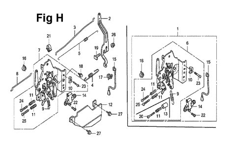 Fig-6 Diagram and Parts List for GXV160UH2 Type SFL Honda Engine