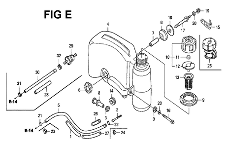 Fig-4 Diagram and Parts List for GXV160UH2 Type N1 Honda Engine