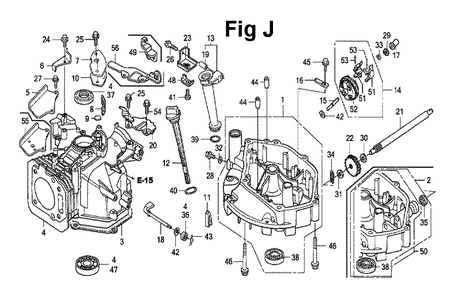Fig-3 Diagram and Parts List for GXV160UH2 Type A1S Honda Engine