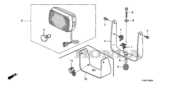 Part Location Diagram of 34903-V15-702 Honda Bulb, Working Light