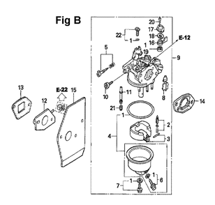 Fig-2 Diagram and Parts List for GXV160UA1 Type A1AS Honda Engine
