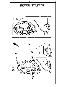 Recoil starter Diagram and Parts List for GCV160-LA0S3-ED  Honda Engine