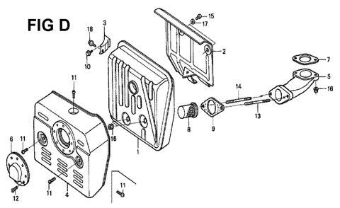 Fig-9 Diagram and Parts List for GXV340K2 Type DA Honda Engine